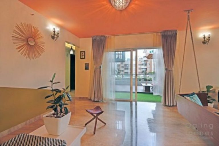 3bhk-apartment-living-areadbdbRubber Plant-commercial interior designers in Pune