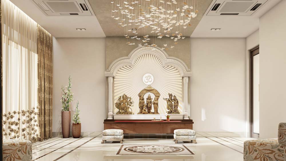 small temple in living room